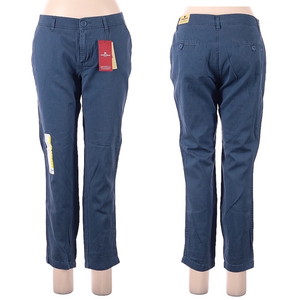 Woolrich NWT Sunday Chino Pant Relaxed Fit Blue Womens Size 8
